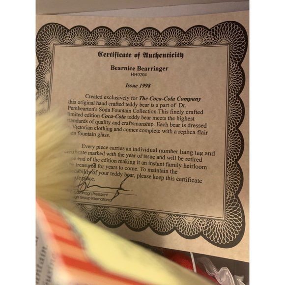 Coca-Cola Soda Fountain Teddy Bear - Bearnice Bearringer - Picture 3 of 7